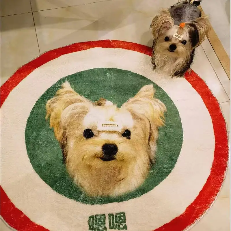 

Custom Pet Photo Plush carpet living room Decoration Children bedroom carpet Fluffy Mat for hallway Non-slip Hair Rugs Bedside d