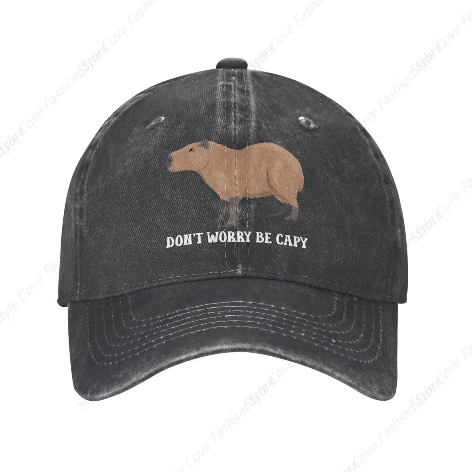 

Funny Capybara Hat Don'T Be Worry Be Capy Hat Leisure Daily Hat Adjustable Washed Truck Hat Classic Vintage Hat Outdoor Cap