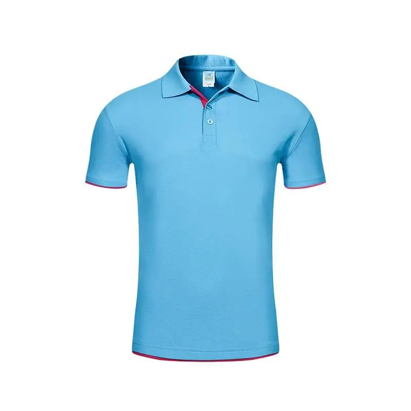 210g Double Hem Lapel Short Sleeved Men's And Women's Solid Color POLO Shirt Custom Group Workwear Printed With Logo