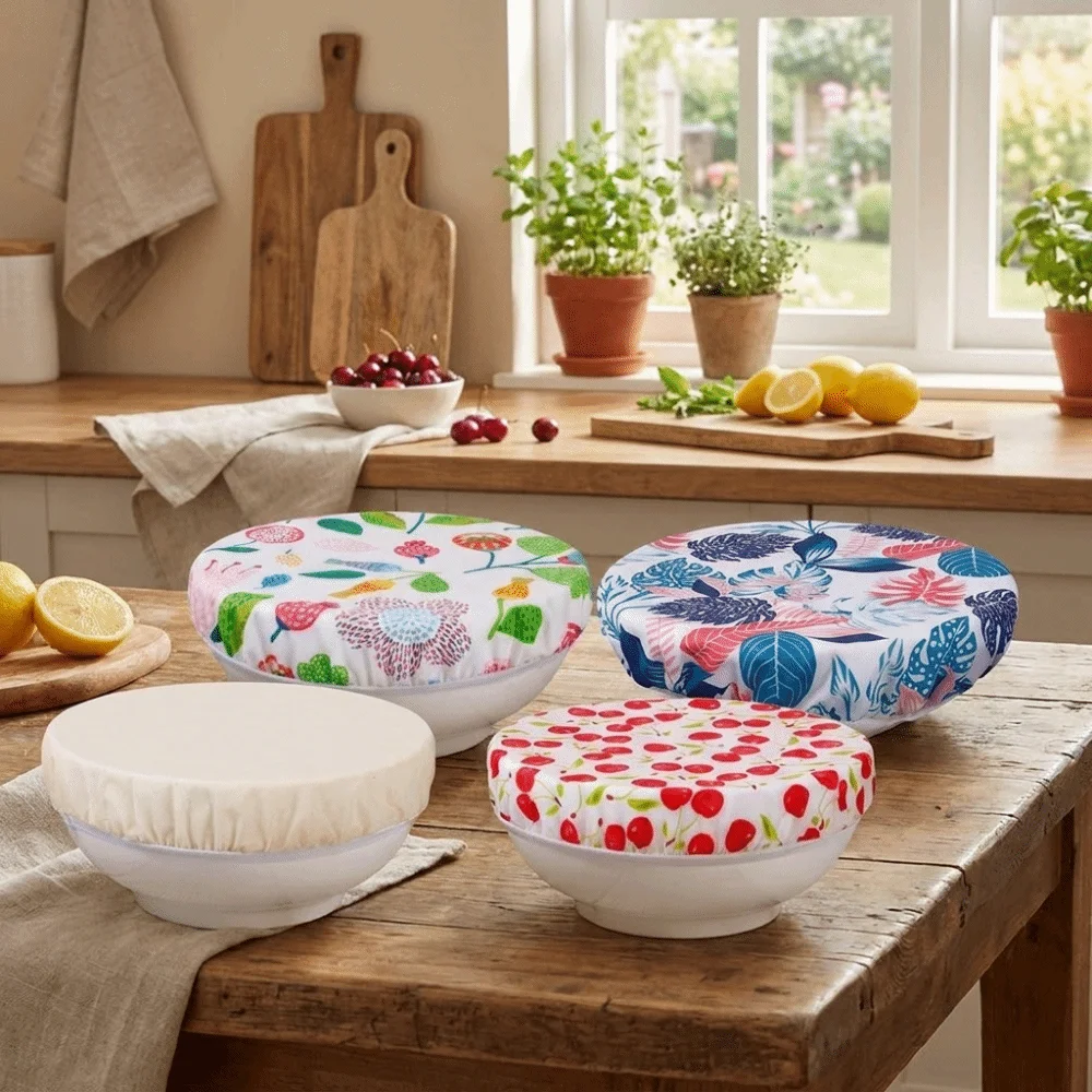 Anti Dust Beeswax Cloth Bowl Cover Fresh Keeping Washable Reusable Bowl Cover Prevent Flies Random Style Food Cover Soup Pot