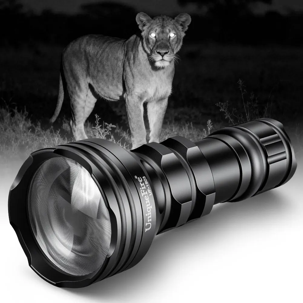 UniqueFire 1903 IR940nm IR850nm LED Infrared Flashlight 3 Modes Adjustable Zoomable Torch for Coyote Hog Predator Hunting