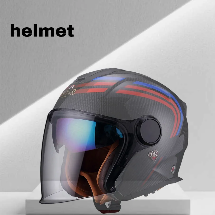 

BR-23 мотоциклетный шлем, специальные линзы, прозрачные ослепительные цвета, глубокий чай, глубокий серебряный солнцезащитный козырек и длинные линзы для защиты от солнца