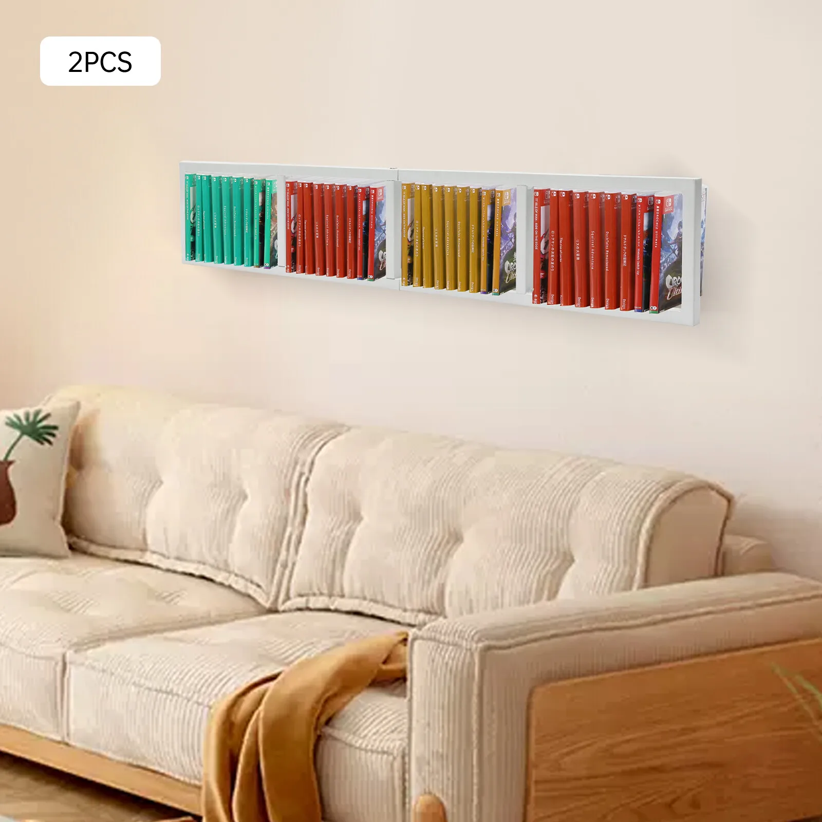 

34 Inch Wall Mount Media Storage Rack, CD DVD Cube Organizer Metal Shelf Video Game Organizer, 2PCs