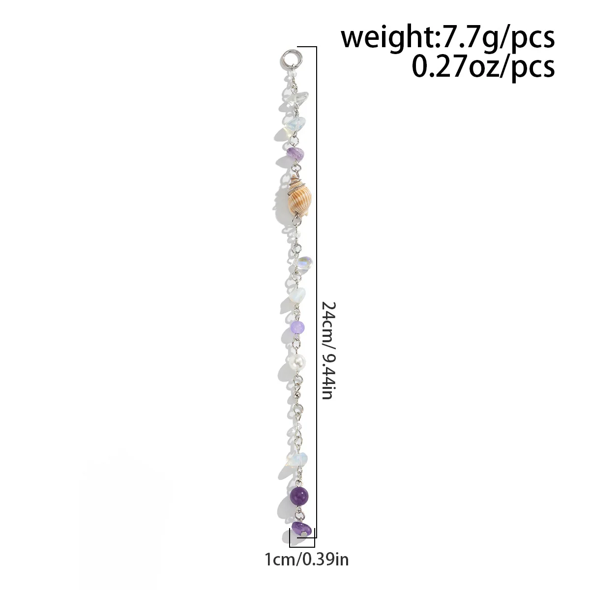 Süße Kühle Wind Unregelmäßige Lange Kette Stein Perle Legierung Geflecht Haar Ring frauen Haar Ring Conch Perle Anhänger Haar Zubehör geschenk