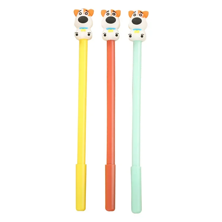 A 50PCS Creative Three-dimensional Silicone Dumbfounded Dog Neutral Pen, Cute Cartoon Learning Stationery Office Supply