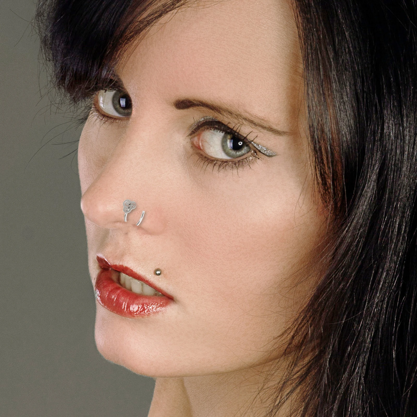 

Double Hoop Nose 12 Pieces Stainless Steel Spiral Nose Piercing Multi Functional Body Jewelry Earrings Decoration