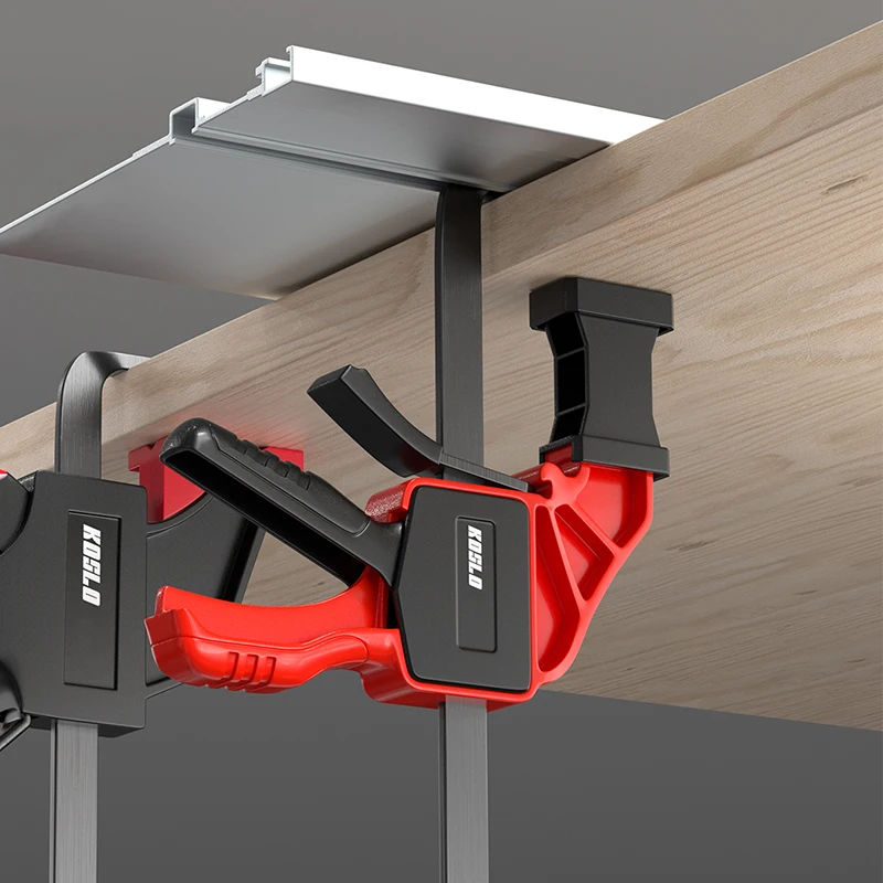 1PC upgraded Quick Release F Clip, For Tracksaw Clamp Track Clip Pressure Plate Desktop Hole Table Clip For Guide Rail