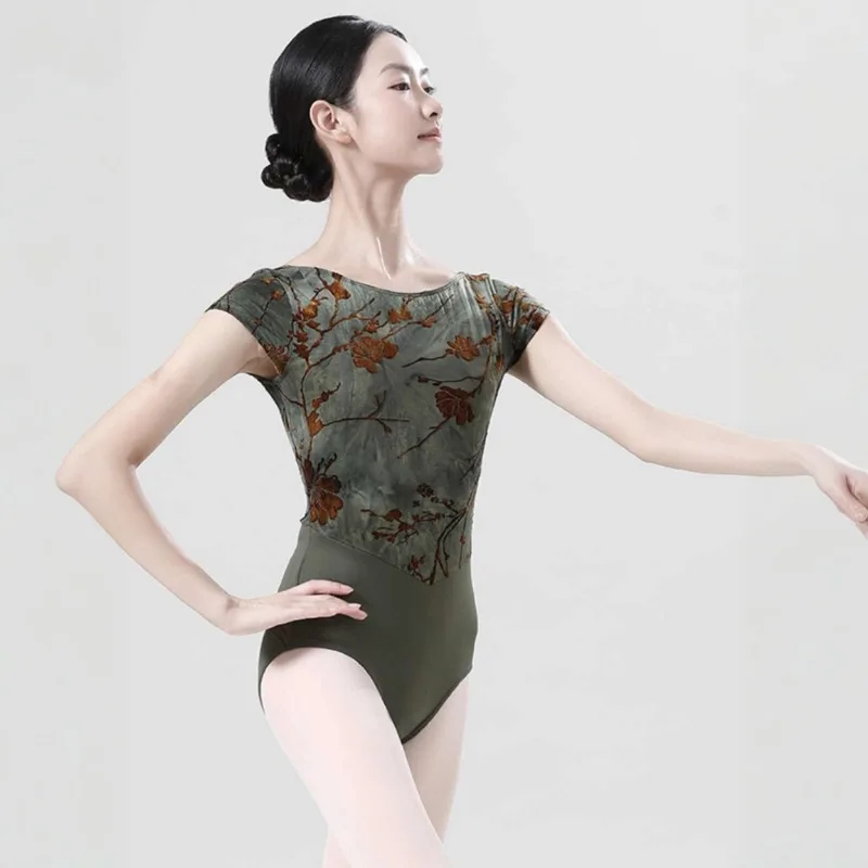 Women's Ballet Leotard Adult Gymnastics Leotard Print Backless Dance Wear Exercise Clothes Female Yoga Jumpsuit Women Swimsuits