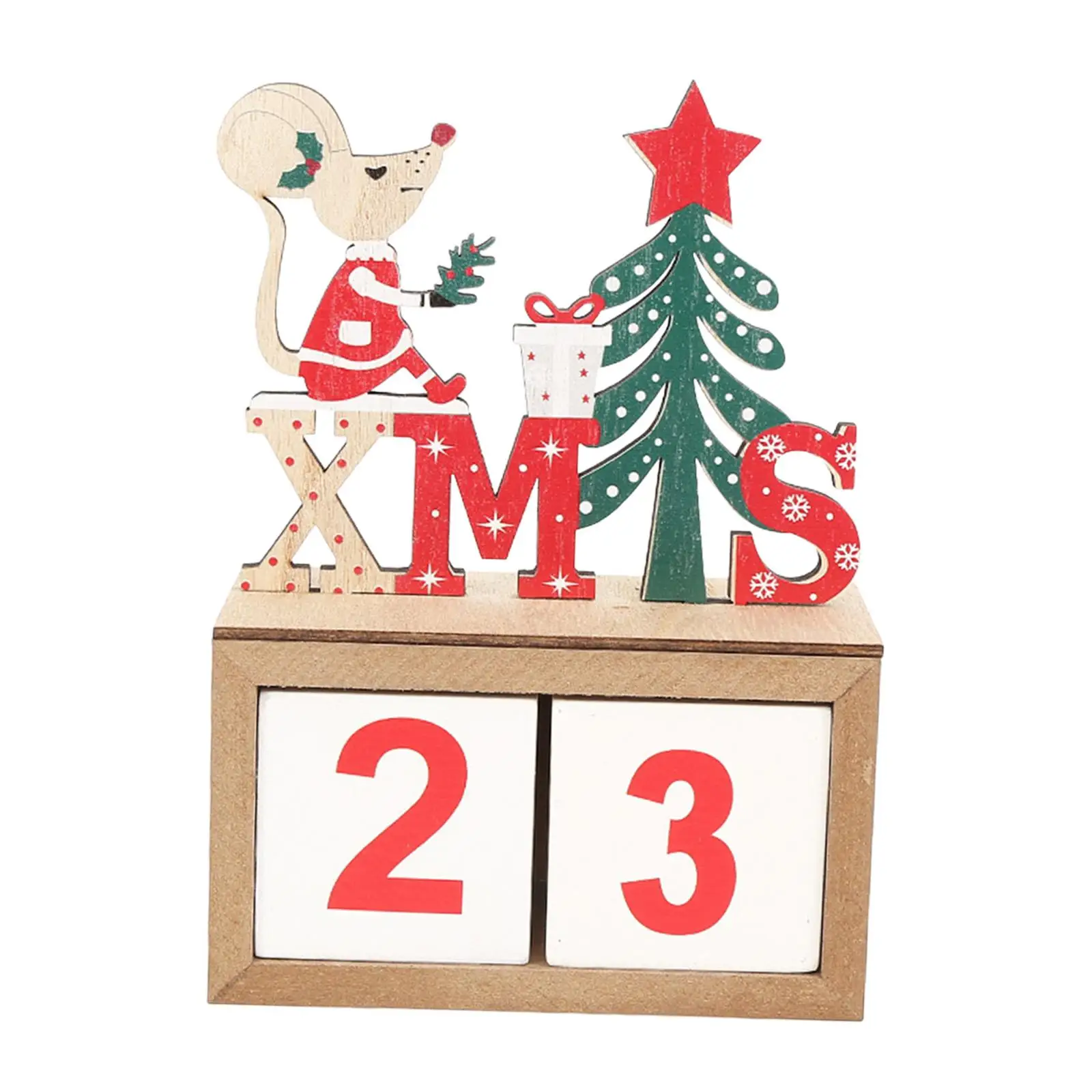 

Christmas Advent Calendar Christmas Decoration Reusable DIY Number Date Blocks Wooden Blocks for Festive
