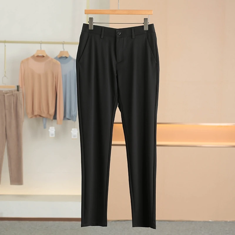 

Мужские повседневные комфортные шелковые брюки для отдыха, летняя новинка Sle 505, бесшовные, из регенерированного волокна, шелковые, для делового повседневного стиля