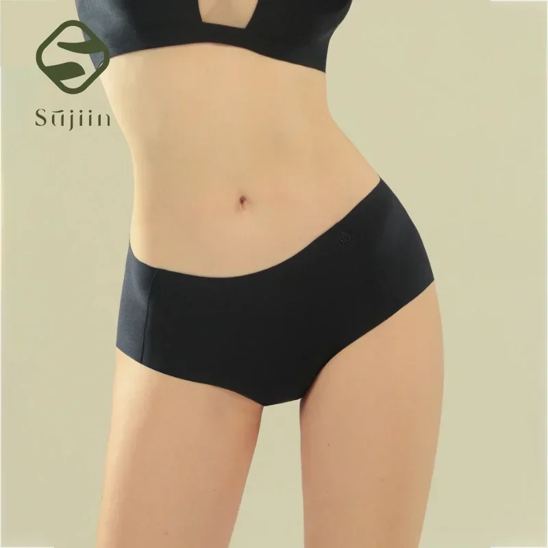 SUJIIN 3pcs/Lot Women\'s Seamless Panties Ladies Underwear Brief for Women Mid Rise Breathable One-piece Underpants Female N156A