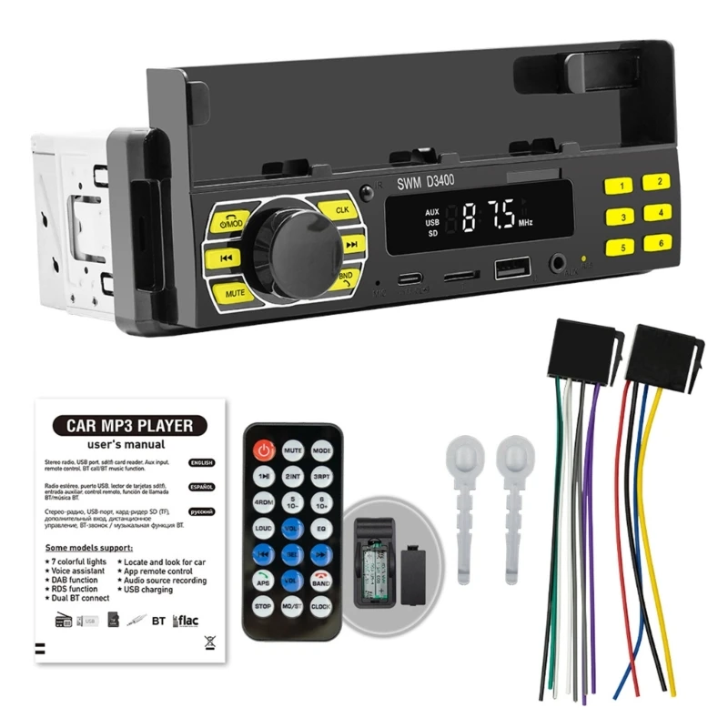 

Car Radio MP3 Multimedia Player Clear Sound AUX FM Stereo Player Entertainment