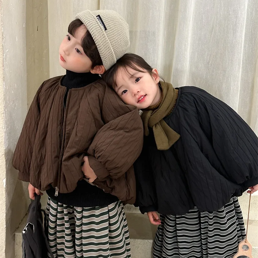 

Girls Coat Jacket Winter Cotton Windbreak 2023 Solid Warm Plus Thicken Furs Overcoat High Quality Children's Clothing