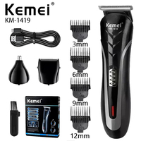 Kemei KM-1419 Rechargeable Electric Hair Clipper Men'S Household Shaver Hair Trimmer and Nose Trimmer 3 in 1 Hair Clippers Men