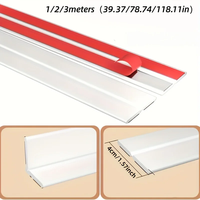 1roll 1/2/3meters Flexible Self-Adhesive PVC Corner Trim，Wall Corner Protection Strip，Sealing Strip for Table Edges, Door Frames