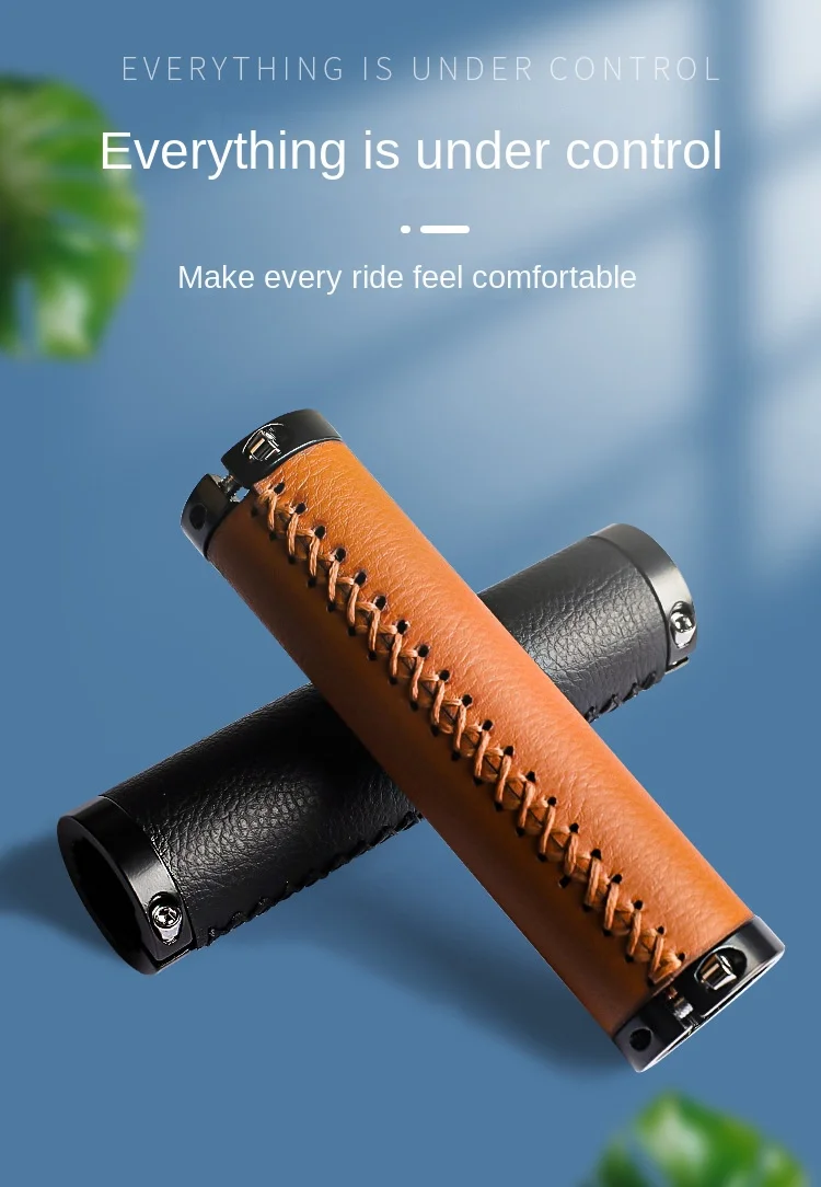 ESLNF  Bike Vintage Handle Cover Hand Sewn Retro Leather Handle Cover Mountain Bike And Road Bike Bicycle Accessories