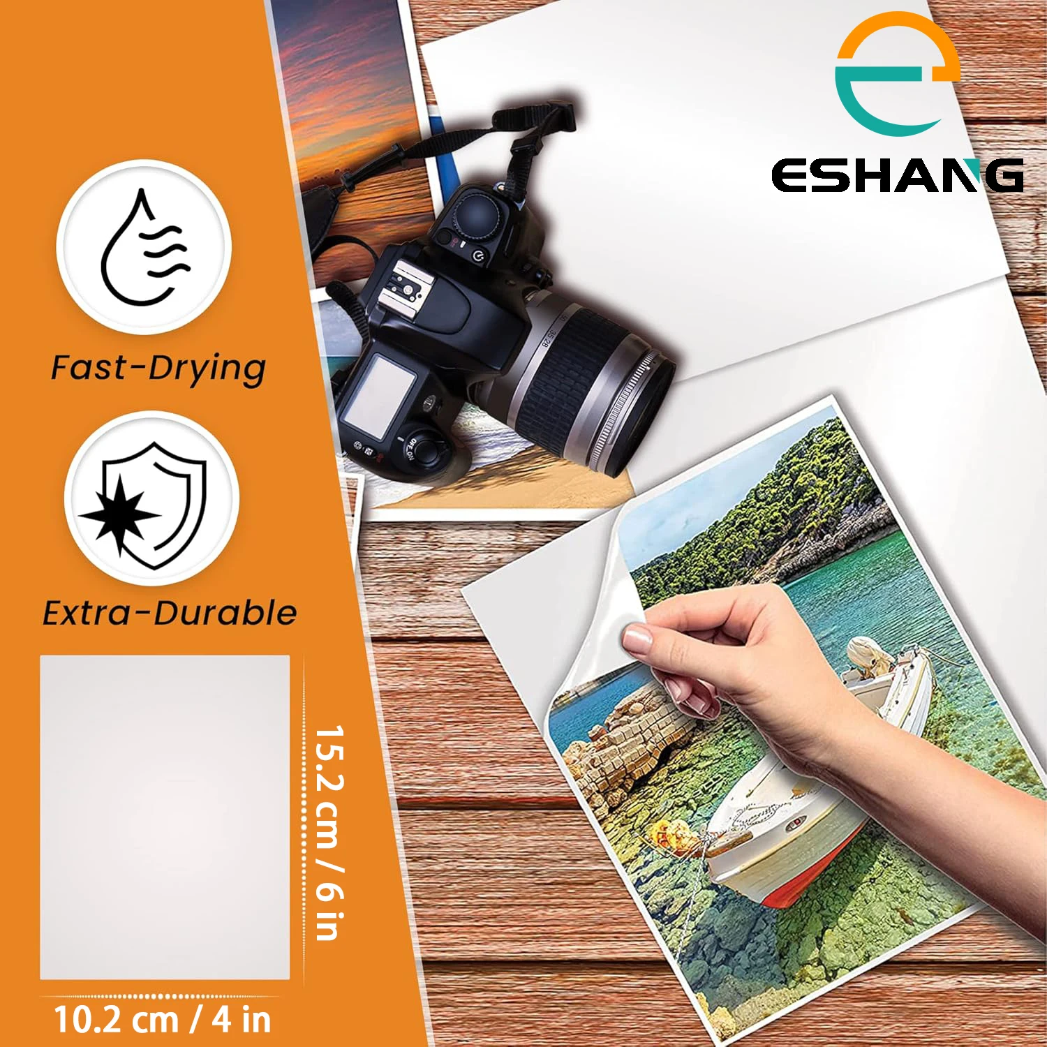 135gsm Glossy Adhesive Photo Paper 4x6 Inch 100 Sheets, Self-Stick Sticker Paper for Inkjet Printers, Vibrant Prints