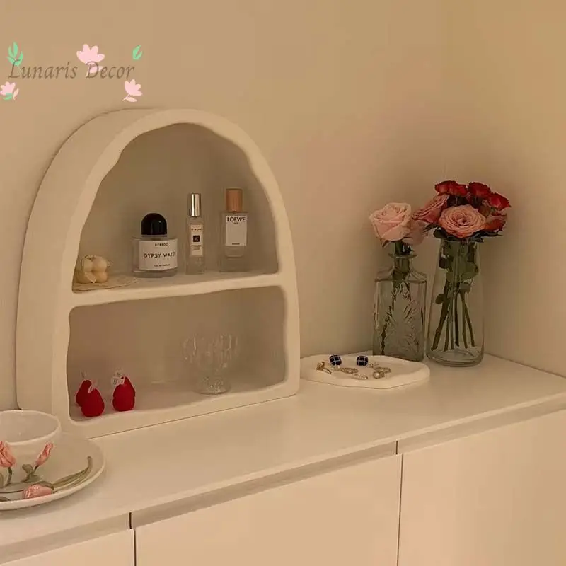 Wall cabinet, dopamine cup rack, entrance ornament, white arched cabinet, storage and decoration cabinet, perfume cabinet