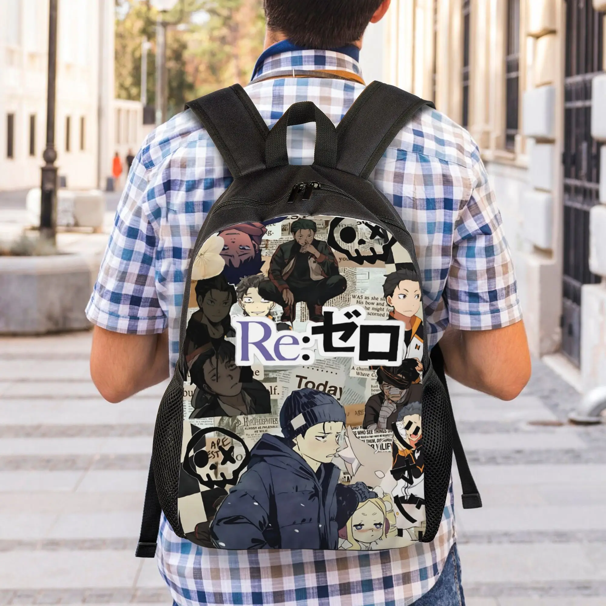 Fashion Re ZERO Anime Backpacks Its Bag  mochila Journey Zipper Closure Rucksack