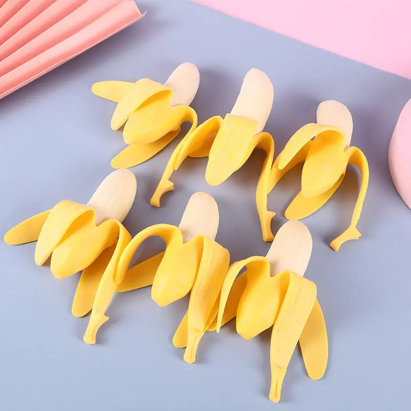 Banana Shaped Stress Relief Toys Simulated Peeled Fruit Ornaments Slow Rebound Figure Squeeze Toy Creative Funny Birthday Gifts image 3