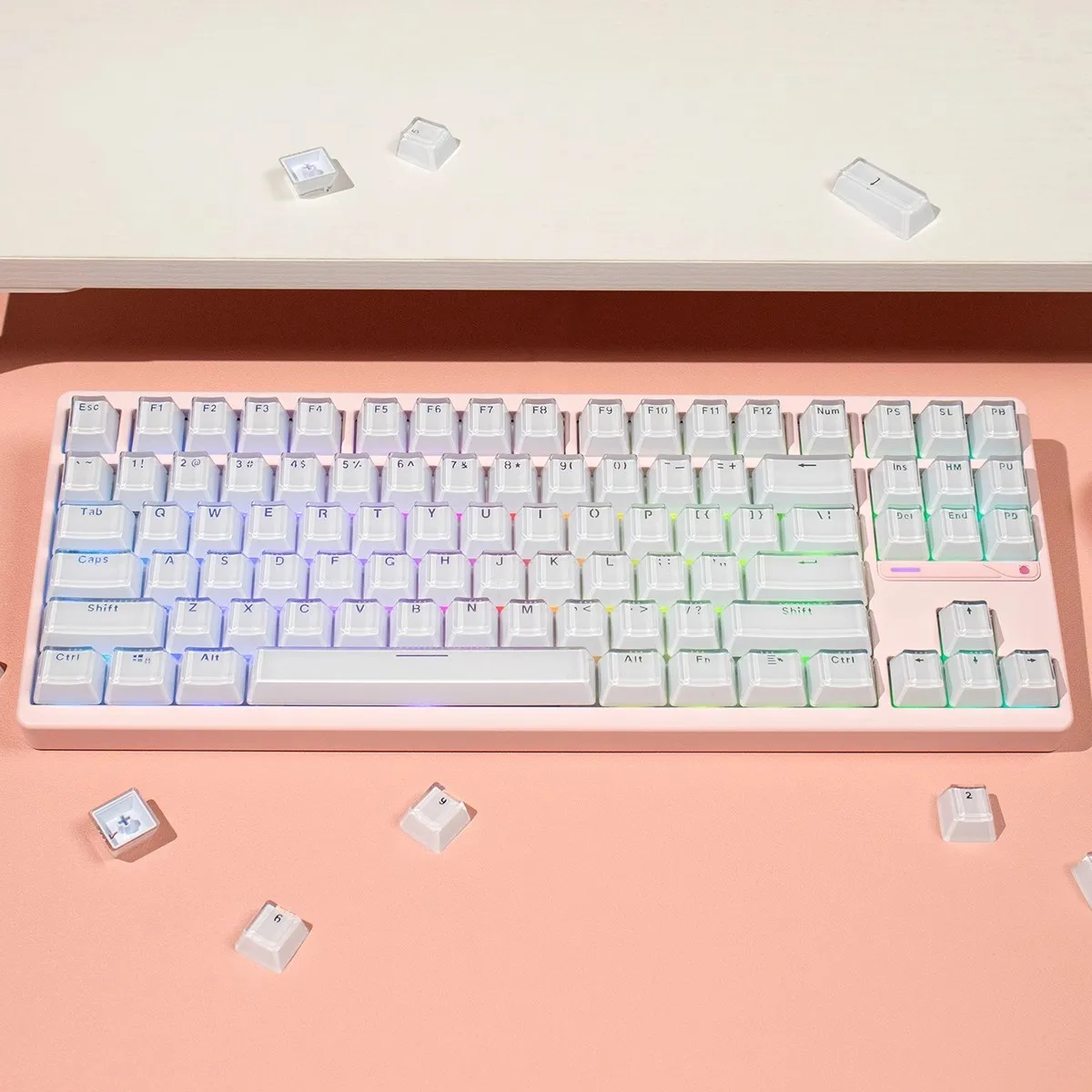 134 Keys PBT Crystal Keycaps OEM Height ABS Dye Subbed Key Caps Cherry Profile Keycap With 2.25U 2.75U 3U 7U Spacebar ISO Enter