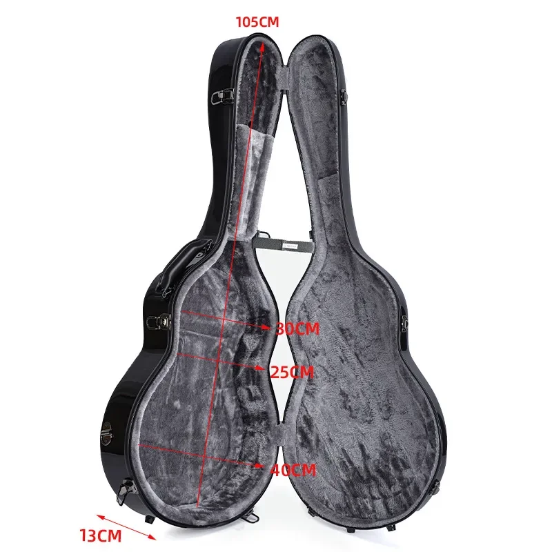 Wholesale Bright Straight Head Fiberglass Guitar Case Classical 39 Inch Piano Case Hard Shell Anti Collision 41 Inch Folk