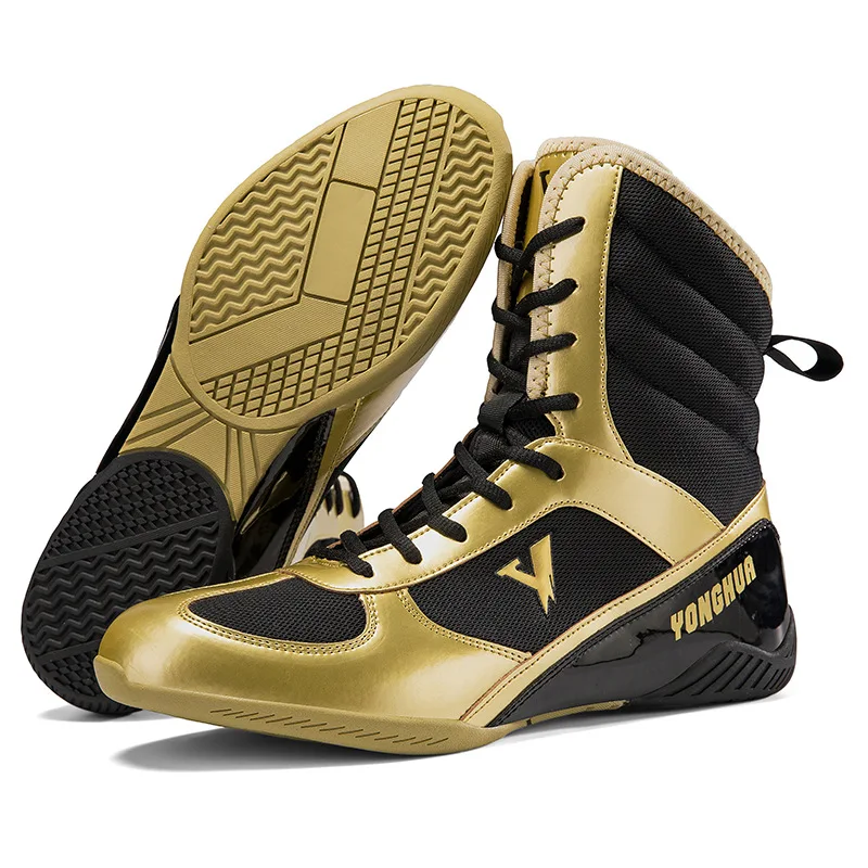 High Tube All Black Boxing Boots Big Size 47 46 Breathable Wrestling Training Sports Shoes Comfortable Fighting Shoes
