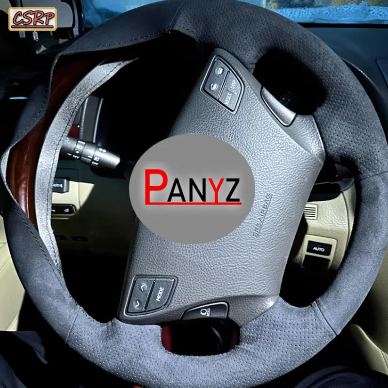 For Lexus Ls460 Lx470 Lx570 2005-2013 DIY Side perforation Suede Car Steering Wheel Cover non-slip Accessory