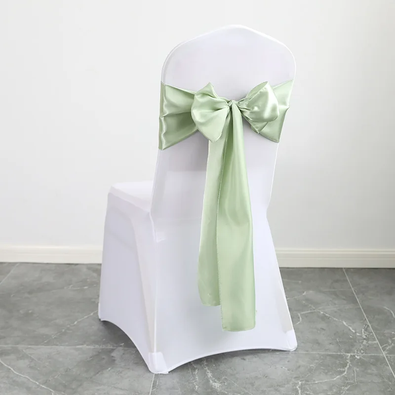 Wedding Decoration Chair Satin Sash Bow Tie Self-Tie 10 Pieces Per Lot Plain Solid Colour Birthday Party Festival Hotel Holiday