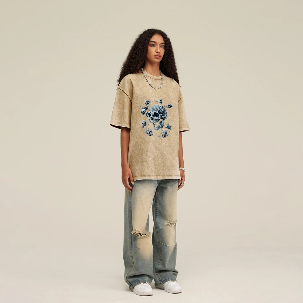 Luźne, wygodne koszulki bawełniane w stylu streetwear z grafiką, męska odzież streetwearowa, stylizowane damskie, sprane, vintage, oversize'owe T-shirty.