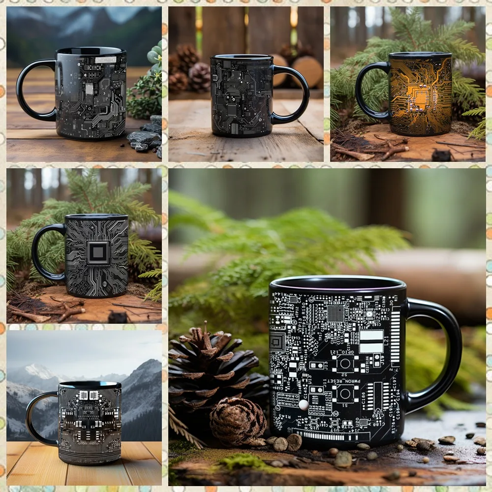 New product in January, circuit main board circuit ceramic mug, industrial man birthday gift water cup