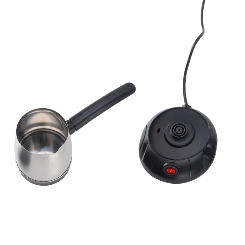 500ml Turkish Coffee Maker Pot Long Removable Handle Stainless Steel 600W Electric Coffee Kettle For Tea Milk 220V