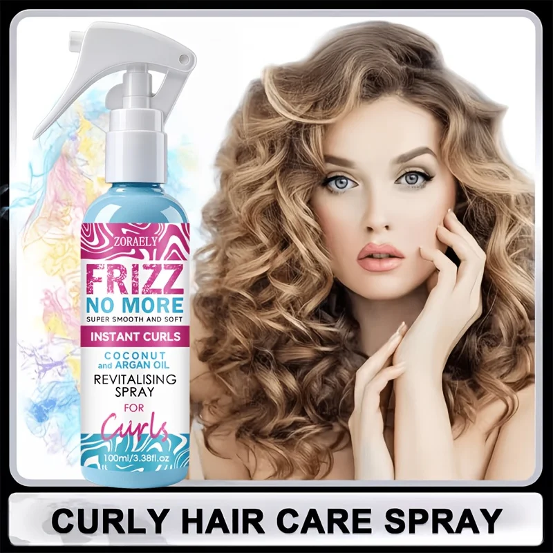 ZORAELY Curl Reviving Spray. Tames frizz,suitable for use on both dry and damp hair, creating natural-looking curls. 100/200ml