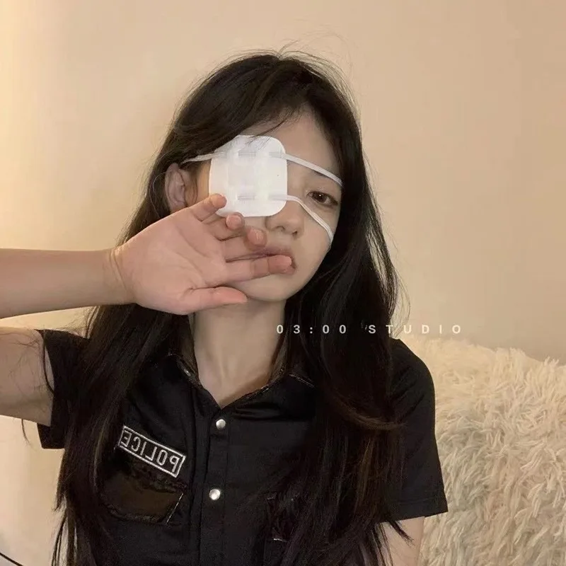 Halloween lolita anime máscara de olho único cosplay tema festa unissex acessórios confortável olho remendo ajustável adereços presente