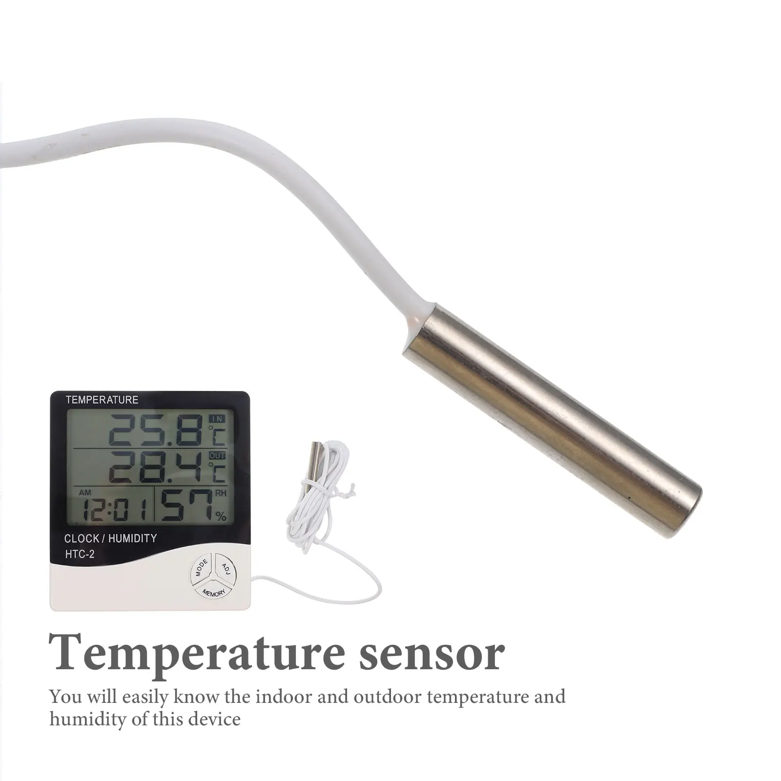 

LCD Digital Thermometer Hygrometer Aquarium Fish Tank Indoor Outdoor Large Screen Temperature Humidity Monitor Clock