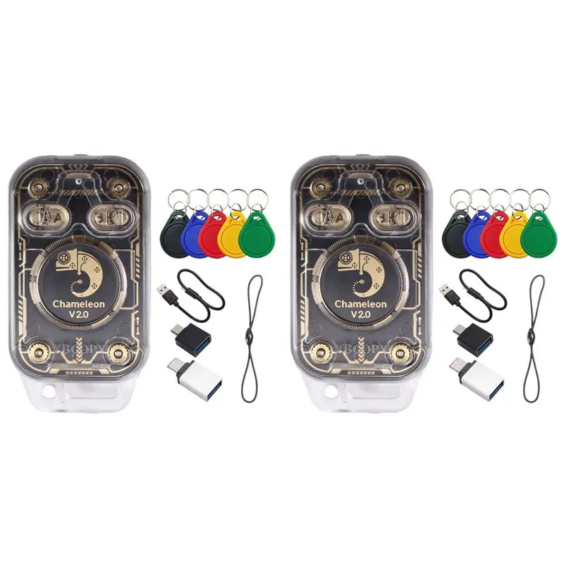 3CGRO-2X Chameleon V2.0 RFID Smart Chip Reader Emulator+10Xuid Keychain Duplicator 125K 13.56Mhz Card Decode Chameleon