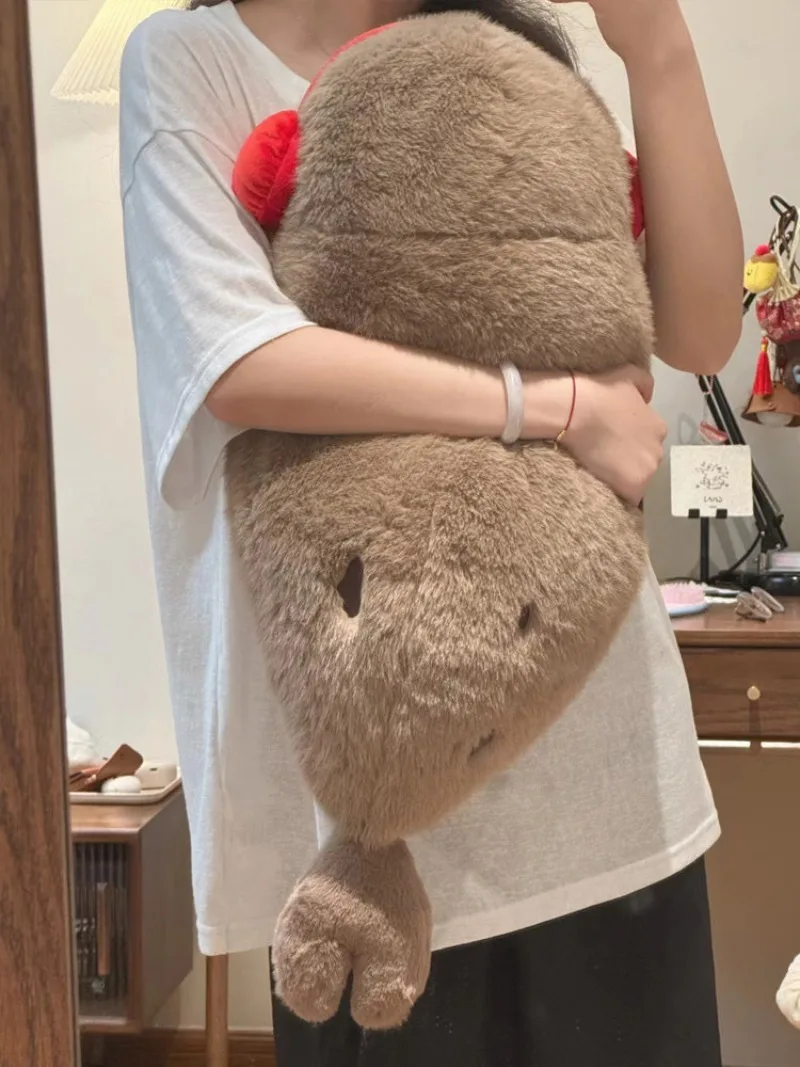 Cute Cartoon Earphone Seal Sea Otter Plush Toy Ball Round Cushion Throw Pillow Birthday Gift Sofa Bedroom Ornaments Gifts