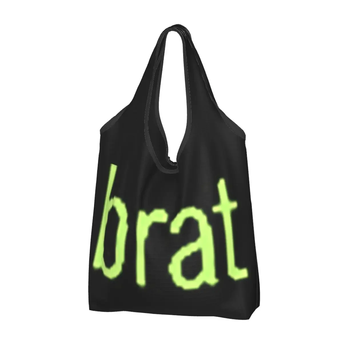 Brat (charlie Xcx) حقائب تسوق محمولة قابلة لإعادة الاستخدام حقيبة تسوق بقالة حقيبة يد حقيبة كتف