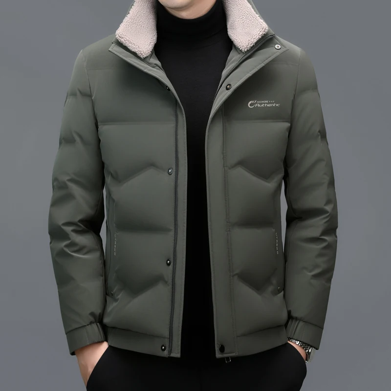 YX-2610 Men's New White Duck Down  Jacket Short, Thickened Winter Clothes, Flip Collar, Cold Proof, Warm And Casual Jacket