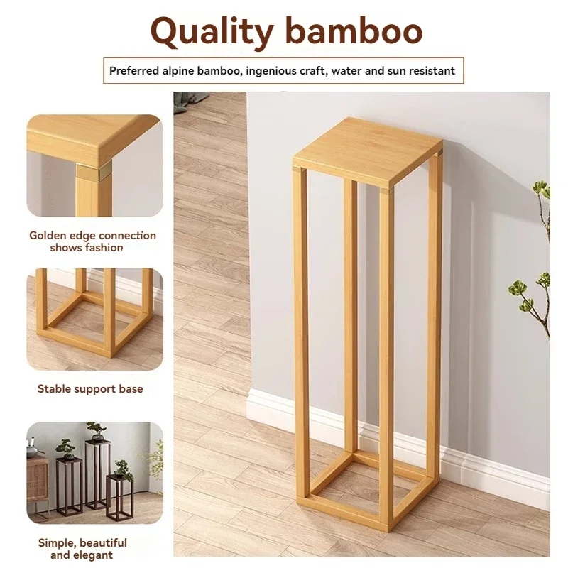 رف الزهور، رف وضع أصيص الزهور الخشبي الصلب قائم على أرضية غرفة المعيشة، رف تخزين ديكور داخلي جديد على الطراز الصيني،