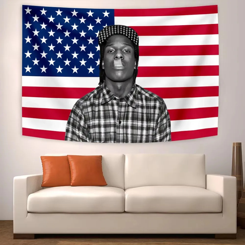 VIKAMA Personality Declaration Wall Tapestry American Flag Background Decorative Cloth Bedroom Game Room Wall Decoration