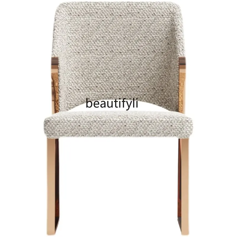 Italian Light Luxury Restaurant Fabric Chair Coffee Hotel Chair Dining Chair Cosmetic Chair Family