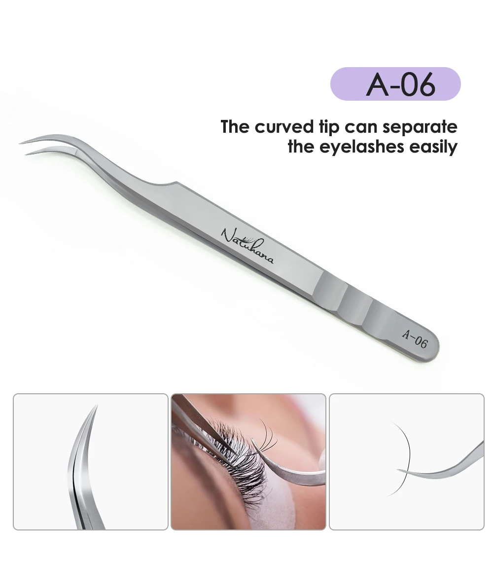 NATUHANA Professionelle Wimpernverlängerungs-Pinzette, Hochpräzise Antistatische Edelstahl-Wimpernwerkzeuge für Volumen & Isolation – Detail 10
