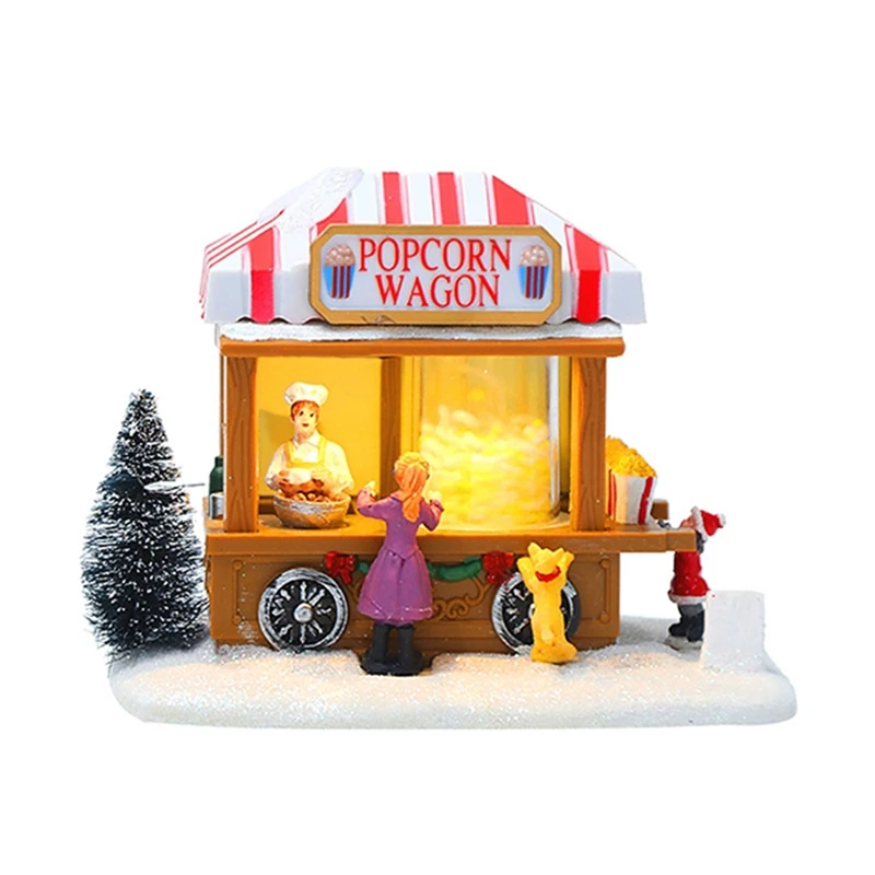 Led Verlichte Kerst Dorp Huizen Veelkleurige Kerst Vakantie Dorp Met Muziek Kerst Dorp Popcorn Huis