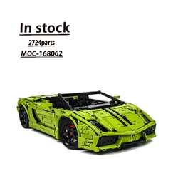 MOC-168062 New 1:10 Green Supercar GTR Assembly Splicing Building Blocks • 2724 Parts MOC Creative Building Blocks Toy Gift