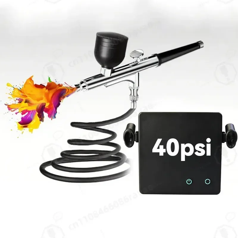 T001A US Standard Airbrush Spray Paint Set with Air Pump for Nail Art Tattoo Painting