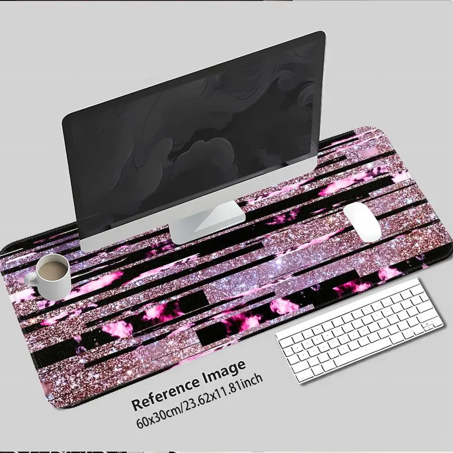 Mouse Pad Keyboard Mouse Pad Desk accessories Game Console Pad office Pad Computer Laptop Pad overlock Glitter Plaid Stripes