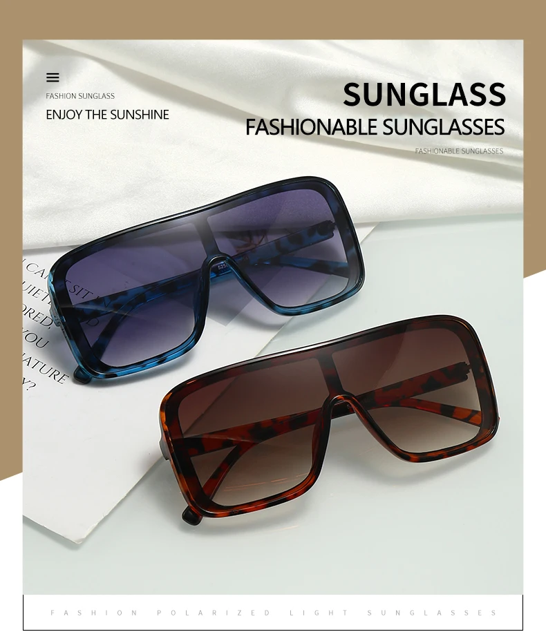 Einteilige Sonnenbrille mit großem Rahmen, Unisex, Gesichtsformungseffekt, UV400-Schutz, trendige und vielseitige Sonnenbrille 5258 – Detail 3