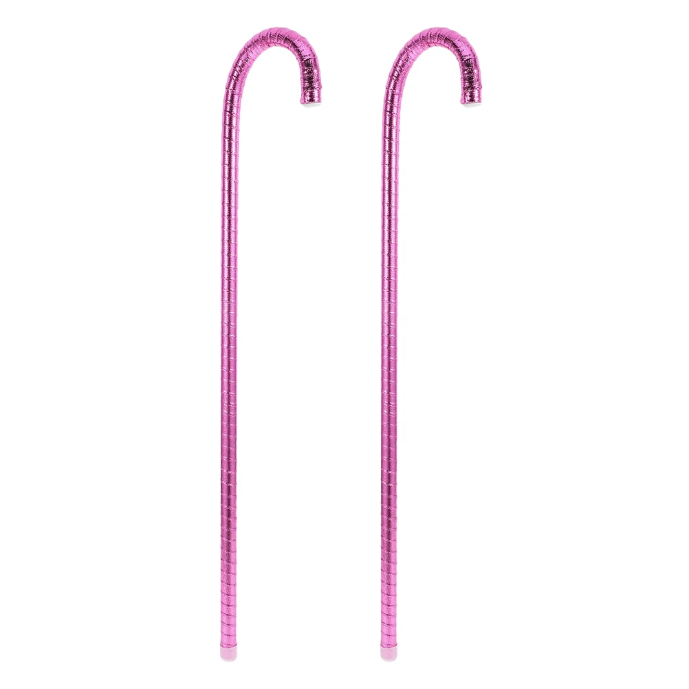 

2 Pcs Blue Kids Dance Cane PVC Walking Cane Lightweight Halloween Costume Accessory Carnivals Dress Up Parties