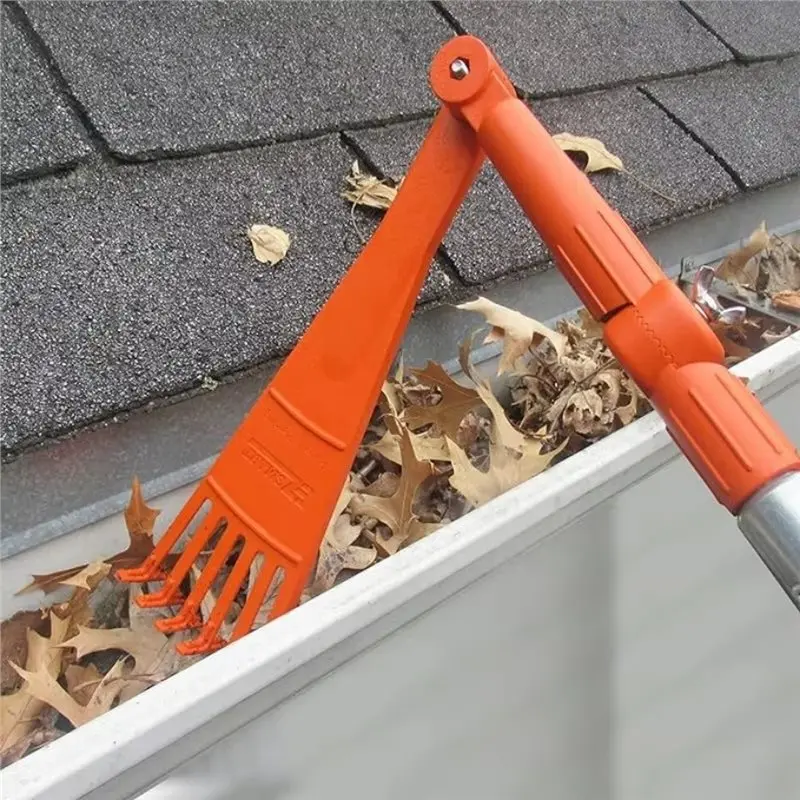 Gutter Rake From Ground Gutter Cleaning Tools Rotatable Handle Small Rake Rain Gutter Cleaning Tool For Roofs Gutters